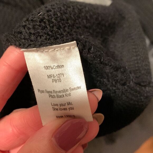 Show Me Your MuMu oversized black Long Sleeve Open Back knit sweater - Picture 7 of 9